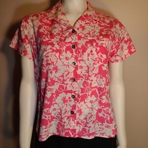 Women pink white Liz Claiborne top